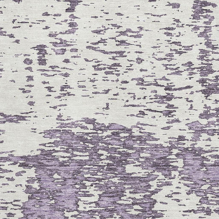10' X 14' Abstract Washable Area Rug With UV Protection (675258) - Lavender / Ivory