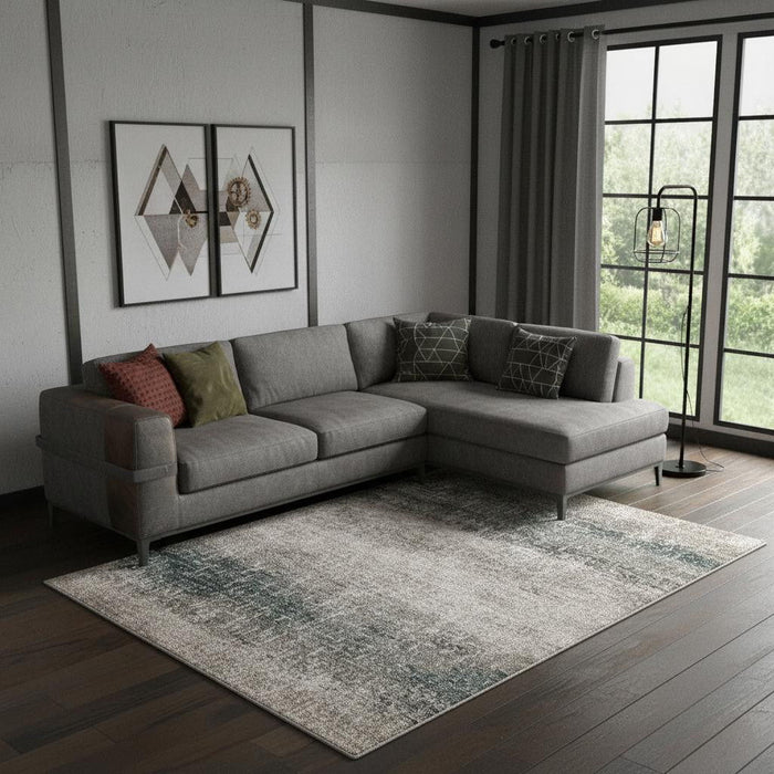 10' X 13' Abstract Area Rug (722296) - Blue / Ivory