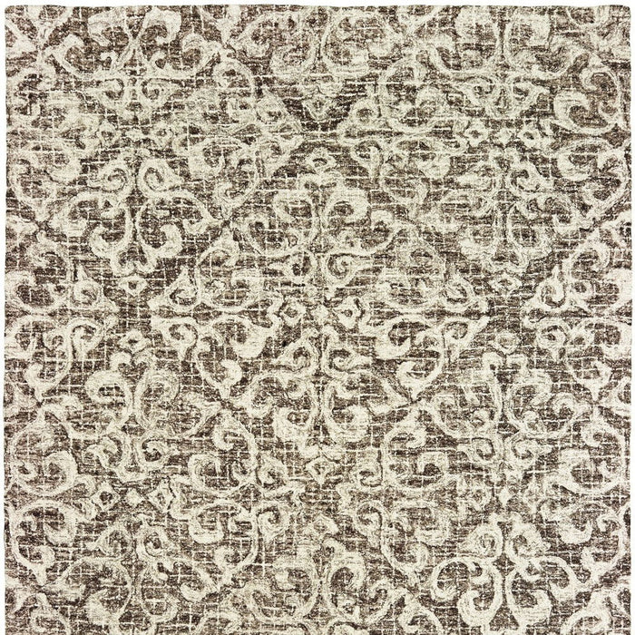 10' X 13' Wool Floral Hand Tufted Area Rug (576315) - Brown / Ivory