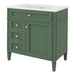 Giga bathroom vanity with top sink, storage cabinet, two drawers, and tip-out drawer in a modern design.