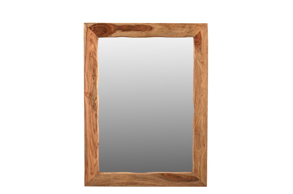 44" Solid Framed Accent Mirror - Brown