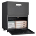 Giga black steel office copier cabinet with two doors, mobile pedestal file and printer stand for organized workspace storage