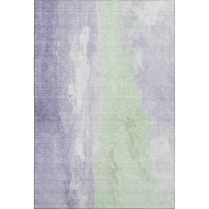 10' X 14' Abstract Washable Area Rug With UV Protection (705539) - Lavender / Ivory