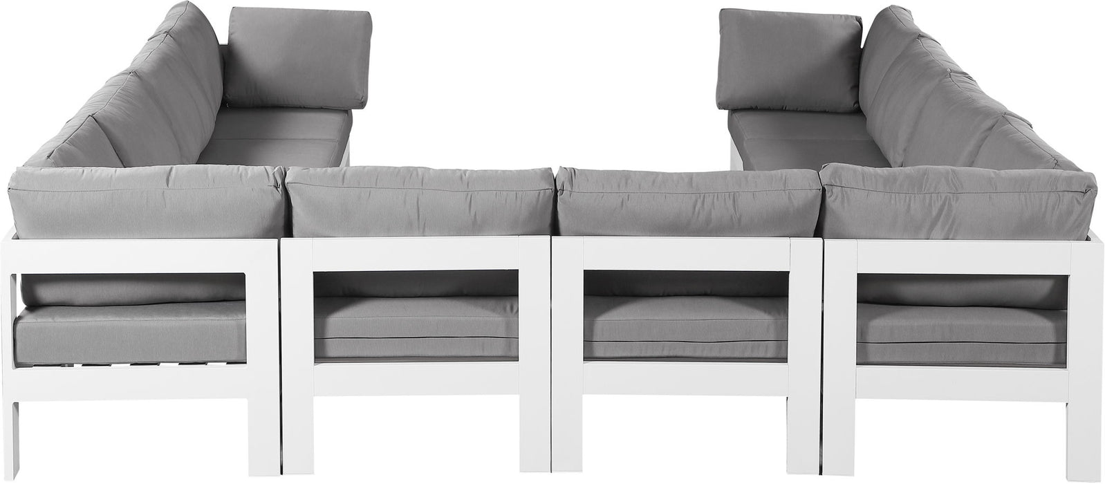 Nizuc - Outdoor Patio 10 Piece Modular Sectional With White Frame
