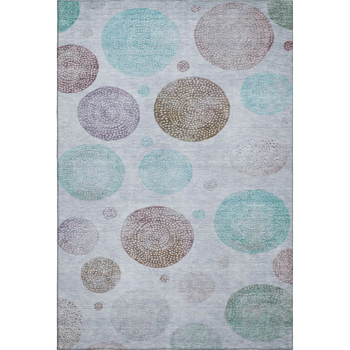10' X 14' Geometric Washable Area Rug With UV Protection (707371) - Blue / Brown / Teal