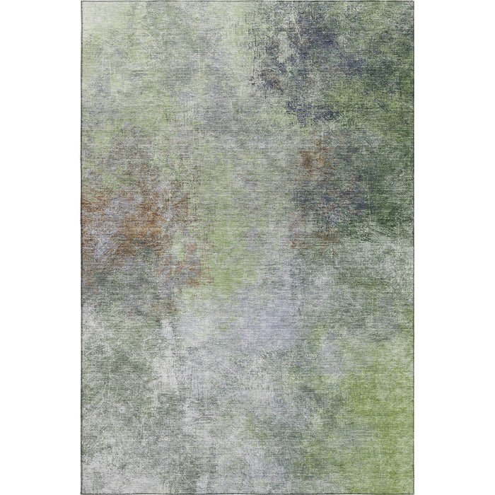 10' X 14' Abstract Washable Area Rug With UV Protection (710568) - Fern Green / Gray