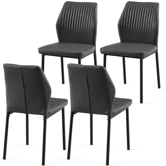Modern Giga dining chair set with armless design, metal legs, perfect for living rooms and kitchens.