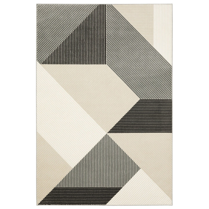 8' X 11' Geometric Area Rug (576136) - Ivory / Black