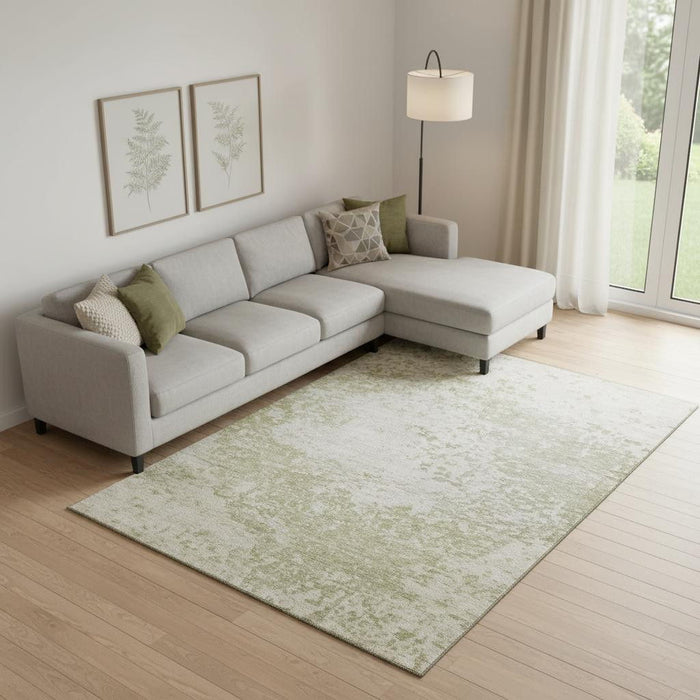 10' X 14' Abstract Washable Area Rug With UV Protection (699640) - Beige / Ivory