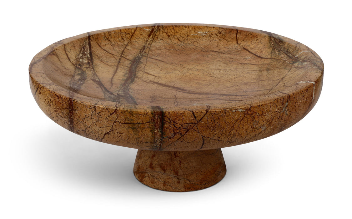 Simpson genuine marble bowl from Meridian Furniture, showcasing a smooth, polished white marble plate with elegant veining.