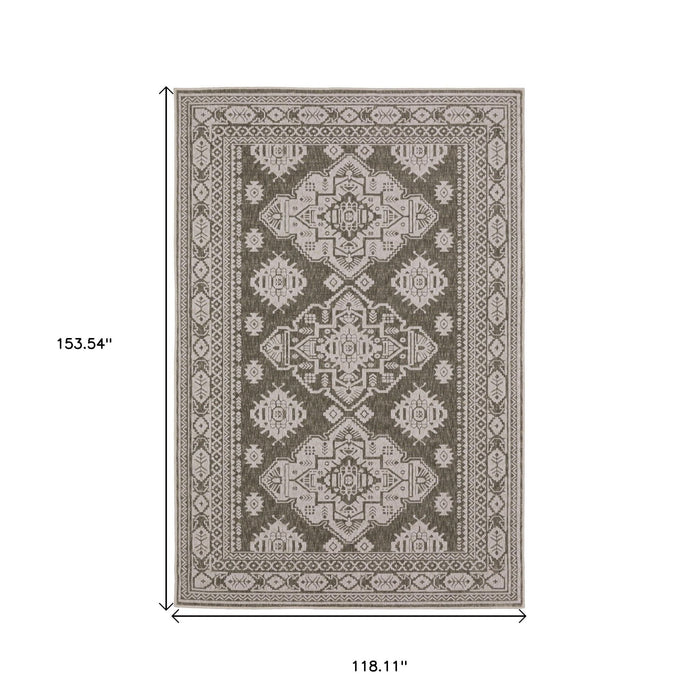 10' X 13' Area Rug - Gray And Medallion
