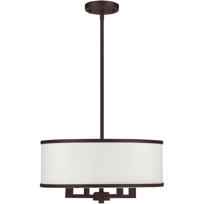 18'' Four-Light Dimmable Chandelier With Shades - Bronze