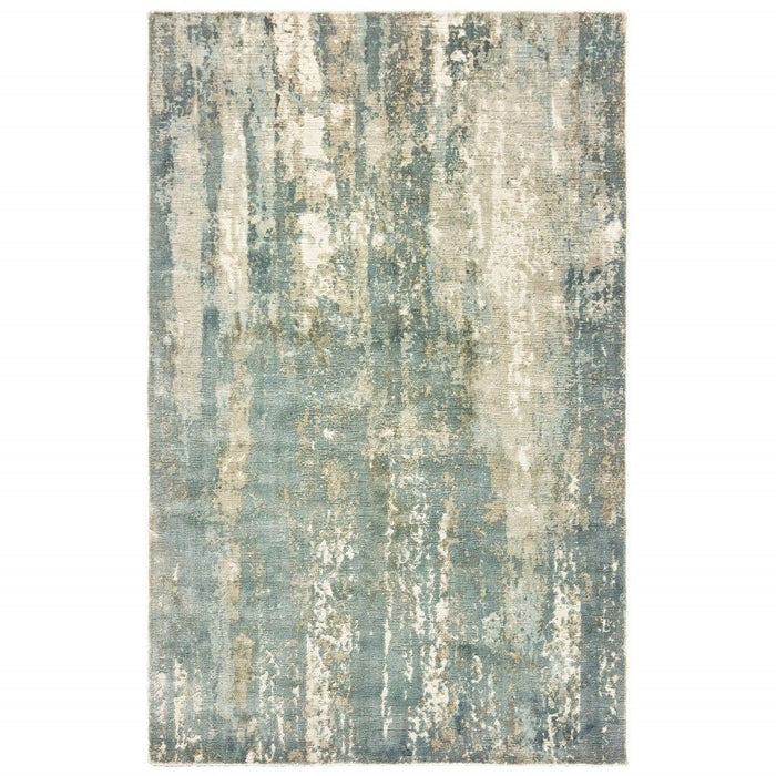 6' x 9' Abstract Splash Indoor Area Rug - Blue And Gray
