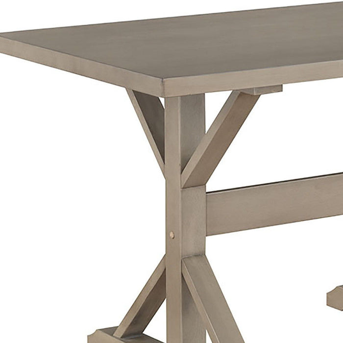 48" Solid Wood Trestle Base Dining Table - Gray