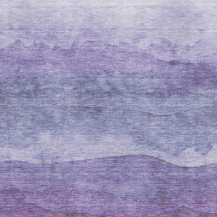 10' X 14' Striped Washable Area Rug With UV Protection (697584) - Purple / Plum