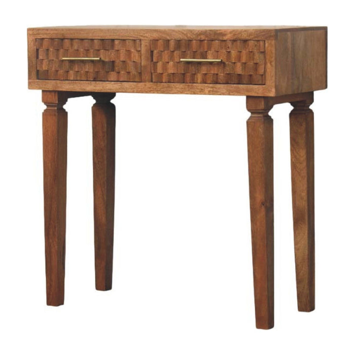 Solid Wood Solid Console Table With Two Drawers (719176) - Brown