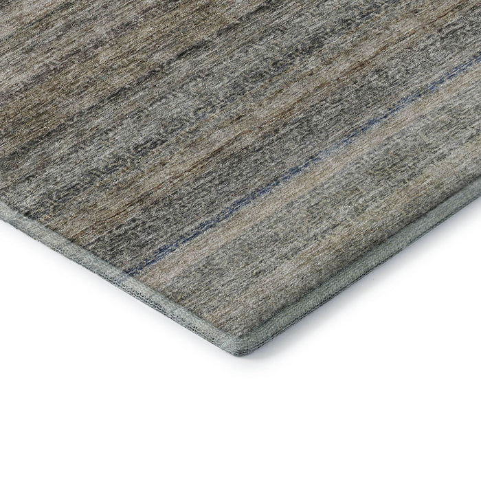 10' X 14' Striped Washable Area Rug With UV Protection (688057) - Taupe / Beige / Blue