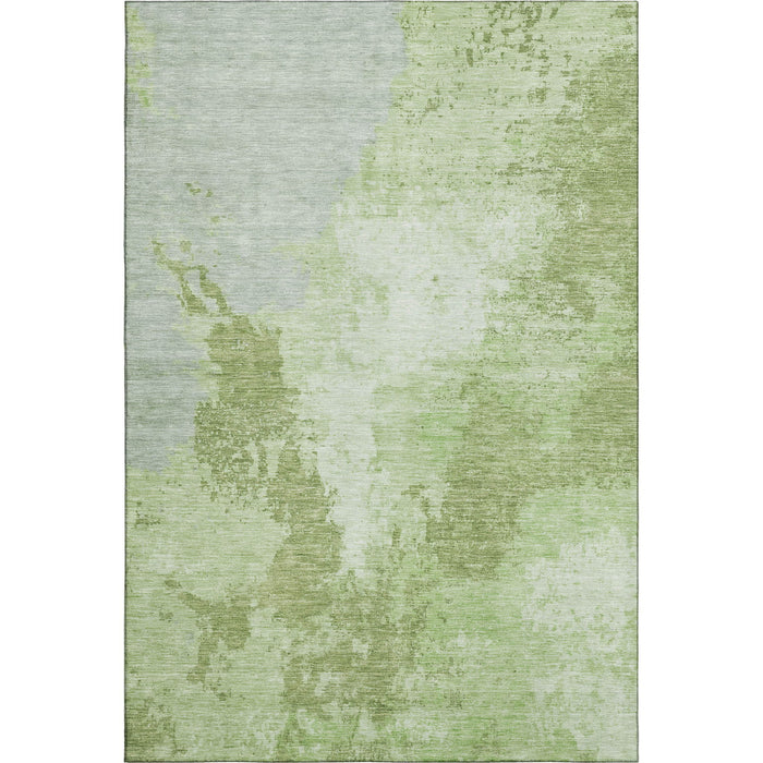 10' X 14' Abstract Washable Area Rug With UV Protection (696146) - Artichoke Green / Ivory