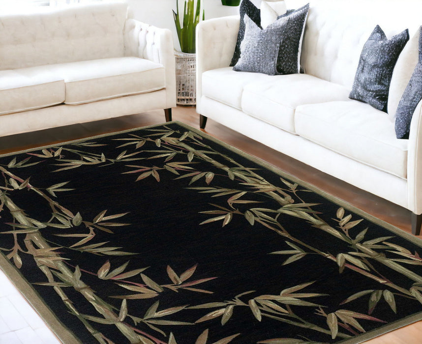 5' x 8' Wool Area Rug - Black
