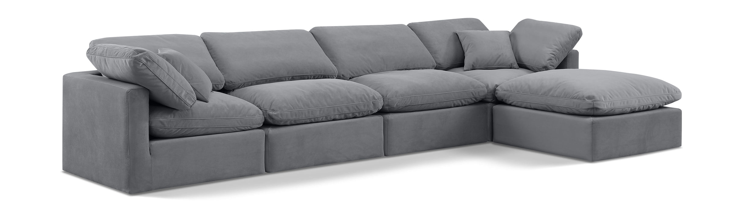 Indulge - Velvet 5 Piece Modular Sectional With Chaise