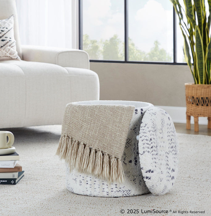 Tahoe - Aztec Ottoman - Ivory Cotton
