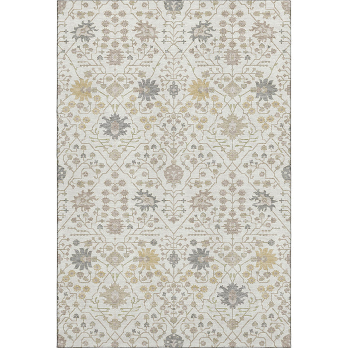 10' X 14' Oriental Washable Area Rug With UV Protection (679216) - Ivory / Beige / Gray