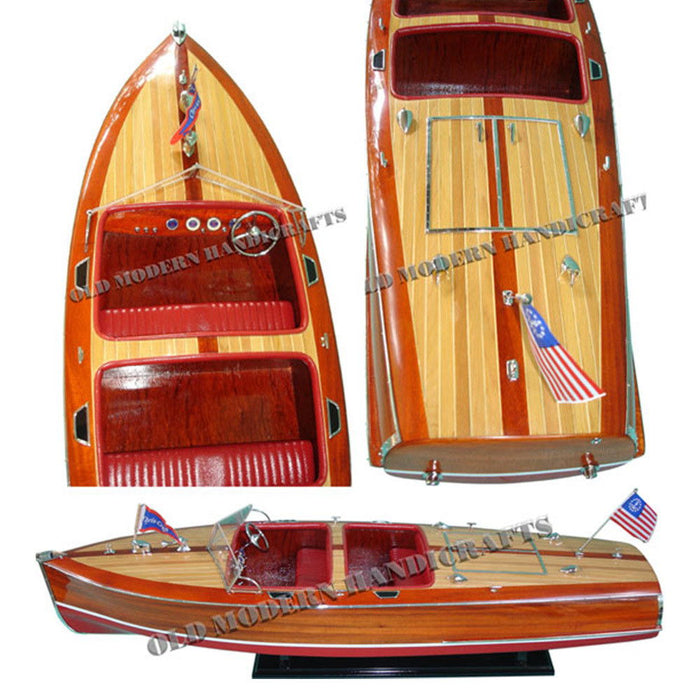 Hand Painted Model Boat (624220) - Dark Brown