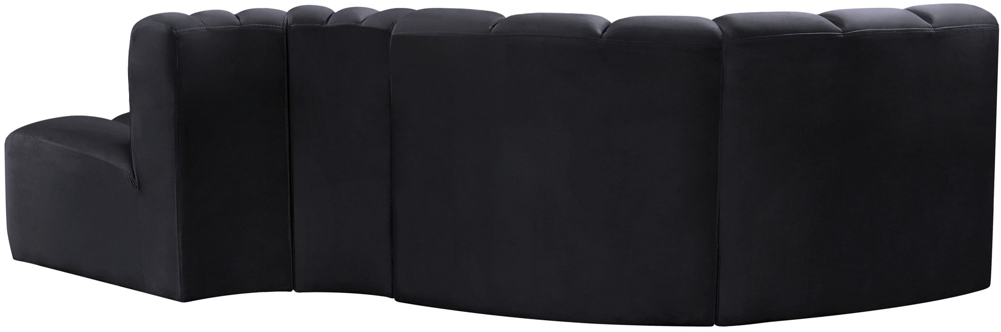 Arc - Velvet 4 Piece L-Shaped Modular Sofa