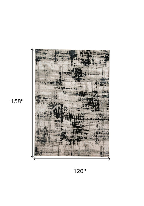 10' x 13' Stain Resistant Area Rug - Black White And Gray