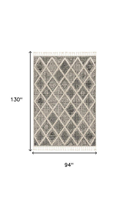 94" x 130" Polyester Rug - Charcoal