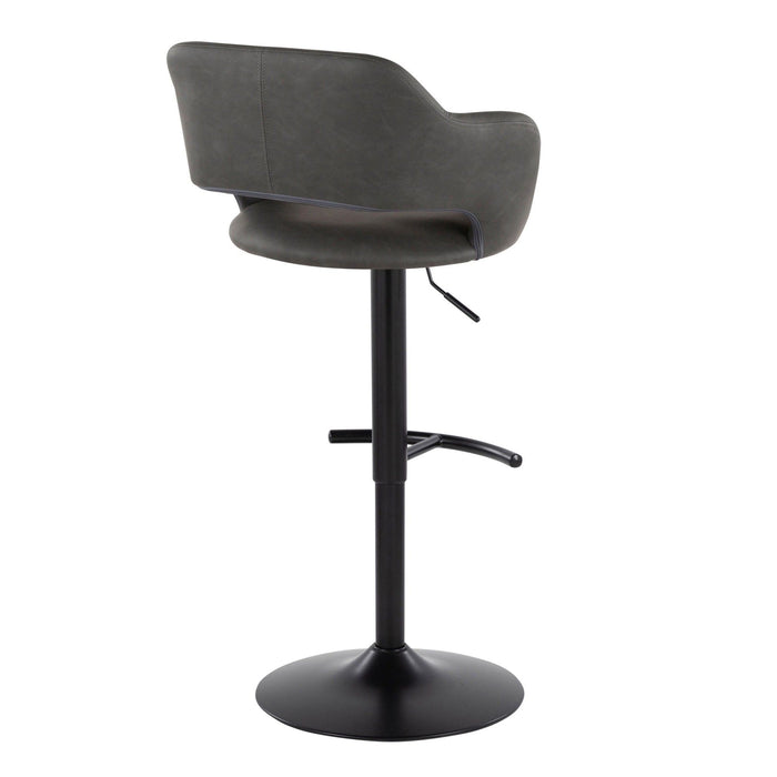 Margarite - Adjustable Barstool With Swivel - Black Metal (Set of 2)