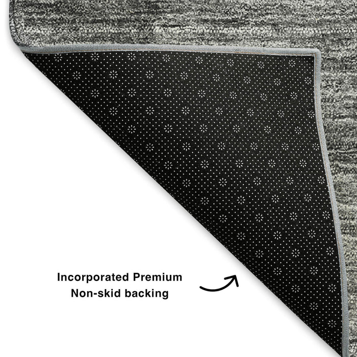 8' X 10' Ombre Washable Area Rug With UV Protection (652723) - Gray / Ivory