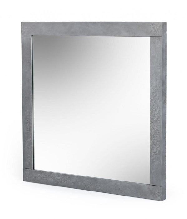 35" Framed Accent Mirror - Gray