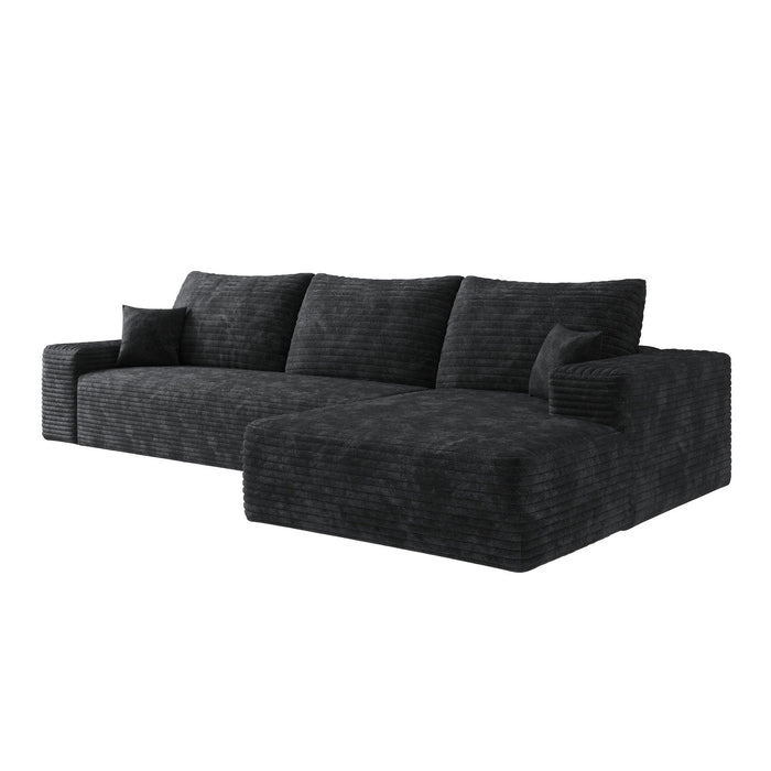 Modular Compression Foam Sofa With Toss Pillows - Black
