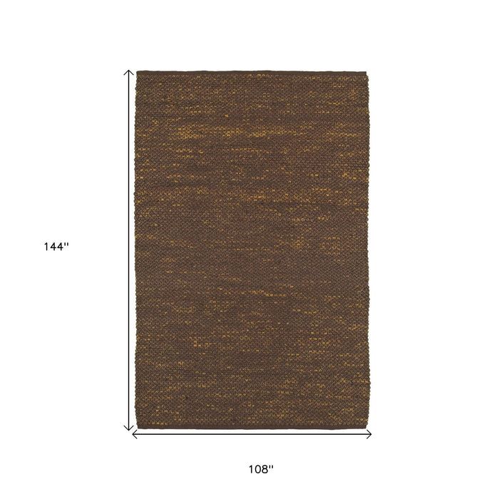 9' x 12' Hand Woven Area Rug - Brown Damask