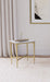 CoasterEveryday Baldwin rectangular side table with white marble top and gold frame