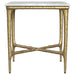 CoasterEveryday Baldwin rectangular marble top side table with white surface and gold frame