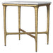 CoasterEveryday Baldwin rectangular white marble top side table with gold frame