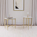 CoasterEveryday Baldwin rectangular white marble top side table with gold finish frame