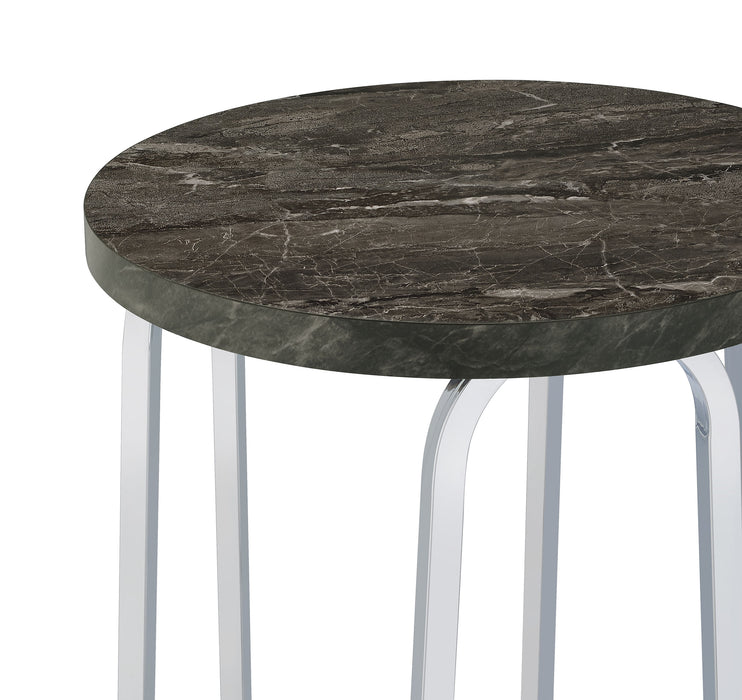 Barcelo Round Faux Marble Top Metal Side Table Grey