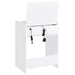 White Danbury 3-drawer makeup vanity with matching stool, high gloss furniture by CoasterEveryday, featuring sleek modern design.