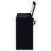 Black high gloss Danbury 3-drawer makeup vanity with matching stool, modern furniture set by CoasterEveryday.