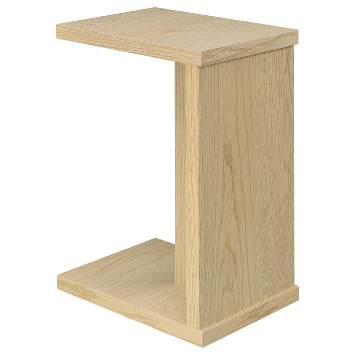 Clower Engineered Wood C-Shaped Sofa Side Table Light Oak