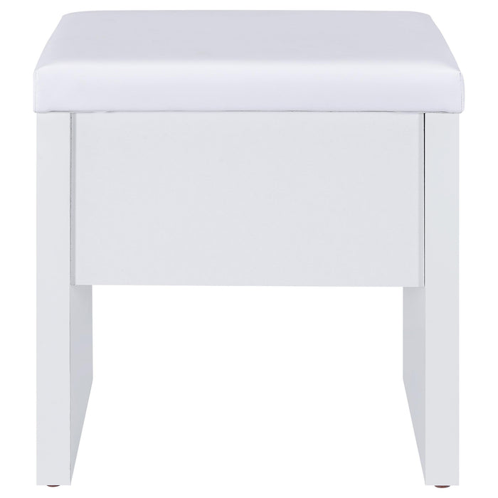 Bunbury Makeup Vanity Table Set Storage Mirror and Stool White