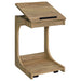 CoasterEveryday Ralston mango C-shaped lift-top sofa side table with casters