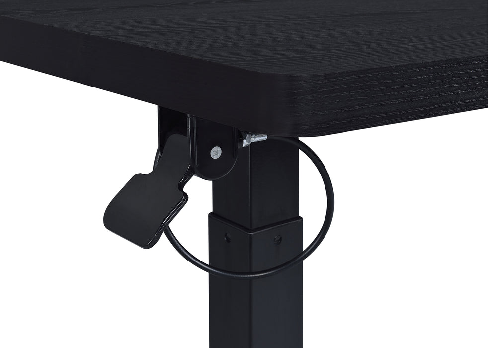 Westpark Pneumatic Adjustable C-Shape Side Table with Casters Black