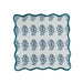Set of four TOV Furniture Crissy cotton canvas printed napkins featuring a blue cornflower design.