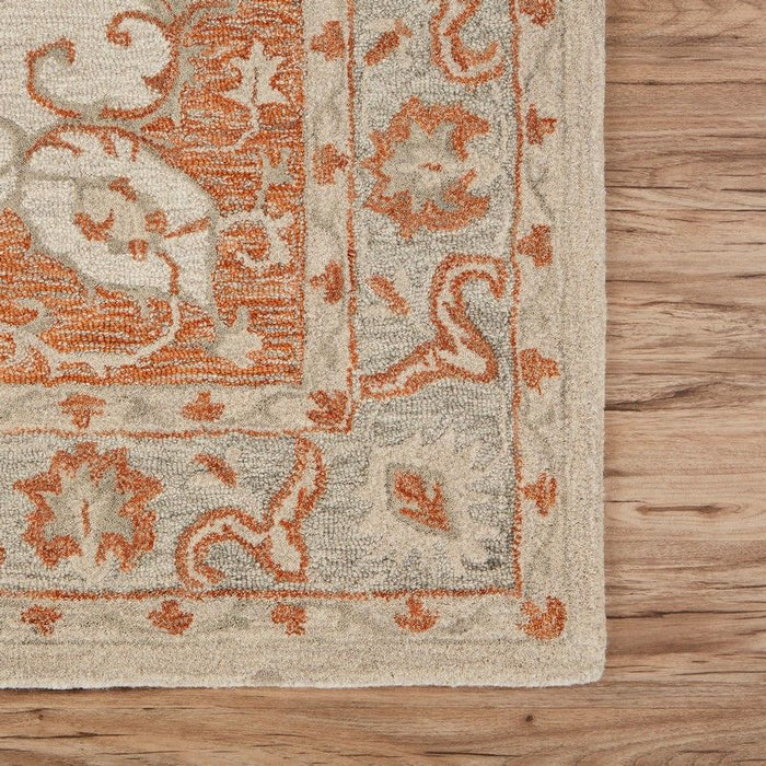 9' x 12' Medallion Area Rug - Orange And Ivory