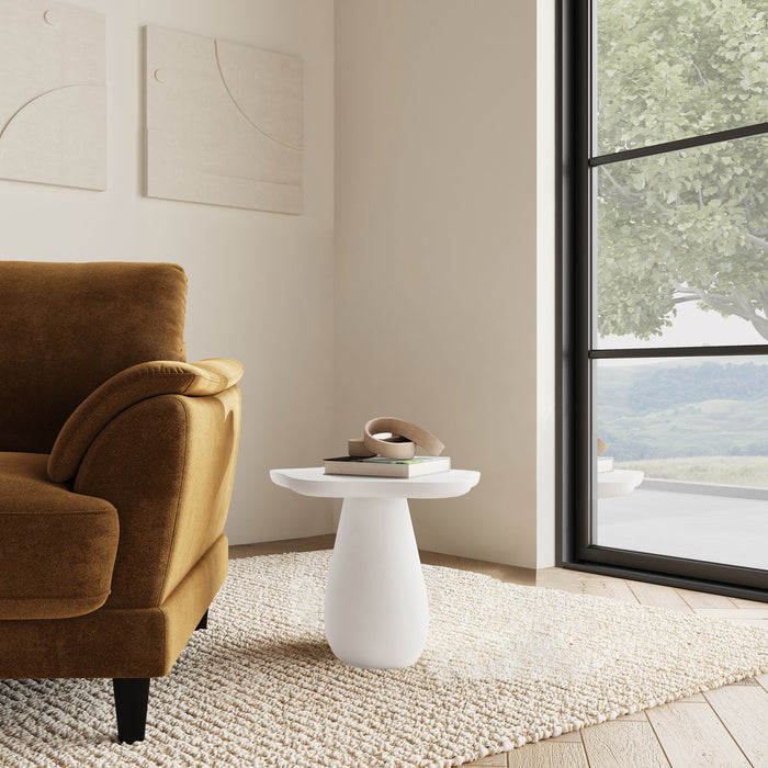 CoasterEveryday Perth 17-inch off-white side table with cloud-shaped top