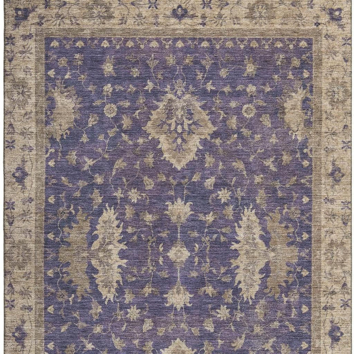 10' X 14' Oriental Washable Area Rug With UV Protection (699740) - Purple / Beige
